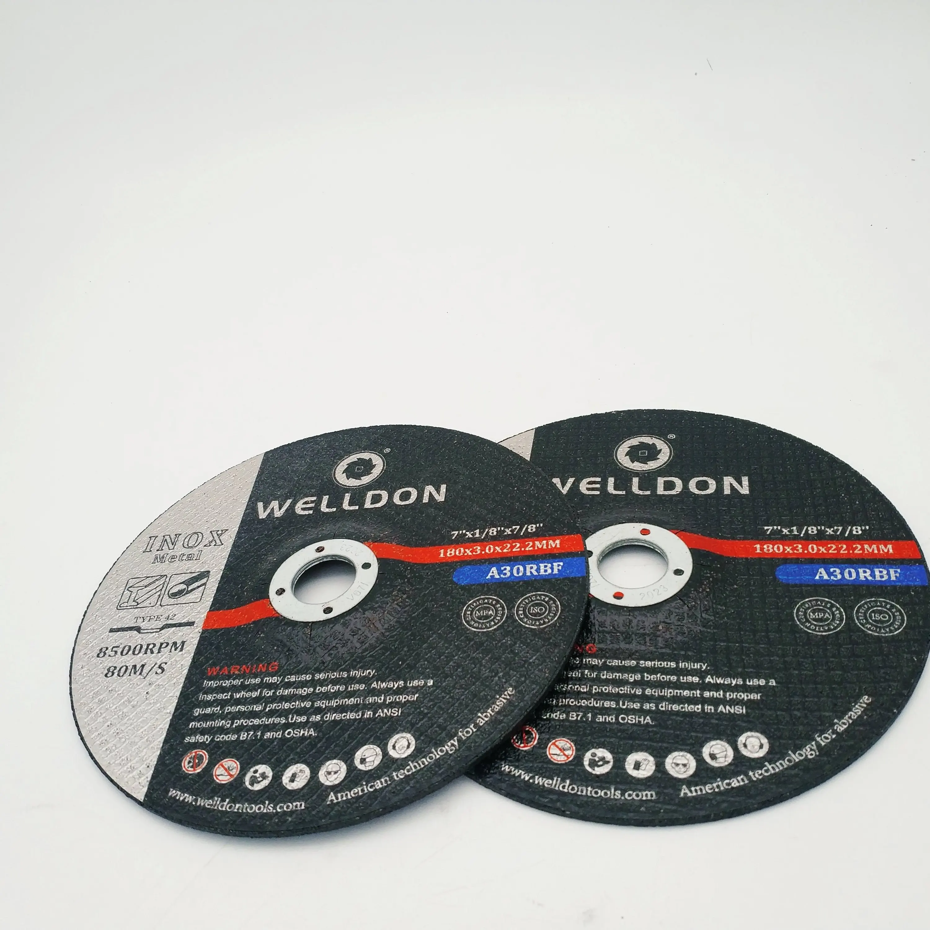 

WELLDON 7'' 180x3x22.2mm xtra power metal 7 inch grinding wheel steel cutting wheel disc germany 180* 3, Black