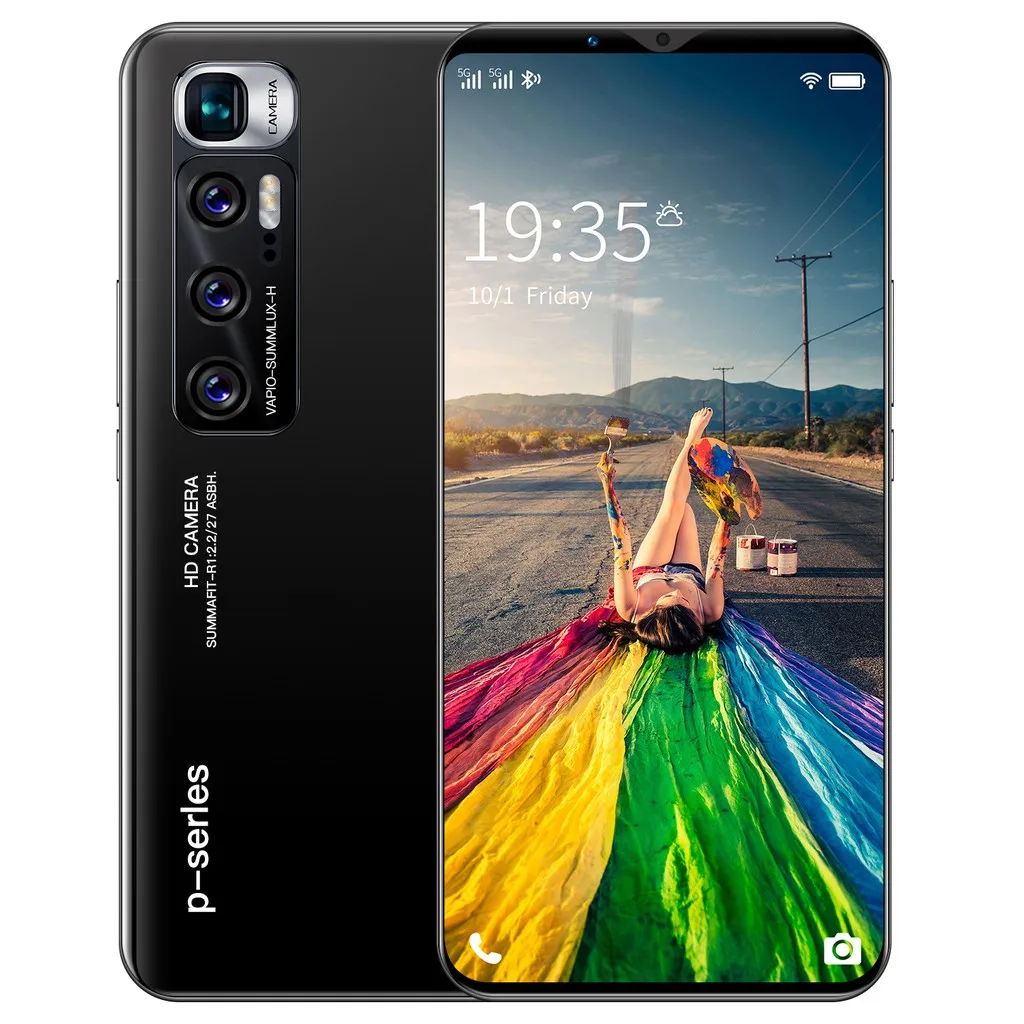 

6.3 inch P48 Max Smartphone MT6799 Quad Core HD+ 8GB RAM + 512GB ROM 13MP + 32MP Android 10.0 Cameras 4800mAh Battery Face ID