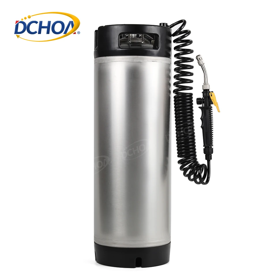 

DCHOA 19L Commercial 5 Gal Stainless Steel Pressurized Water TInt Keg Sprayer Tank For Vinyl Wrap Car Cleaning