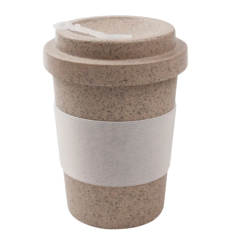 

Mikenda 250/350/450/700ml Customize Logo Bamboo Fiber Coffee Husk Takeaway Coffee To Go Mug Reusable Coffee Cup with Lid, Any pantone color