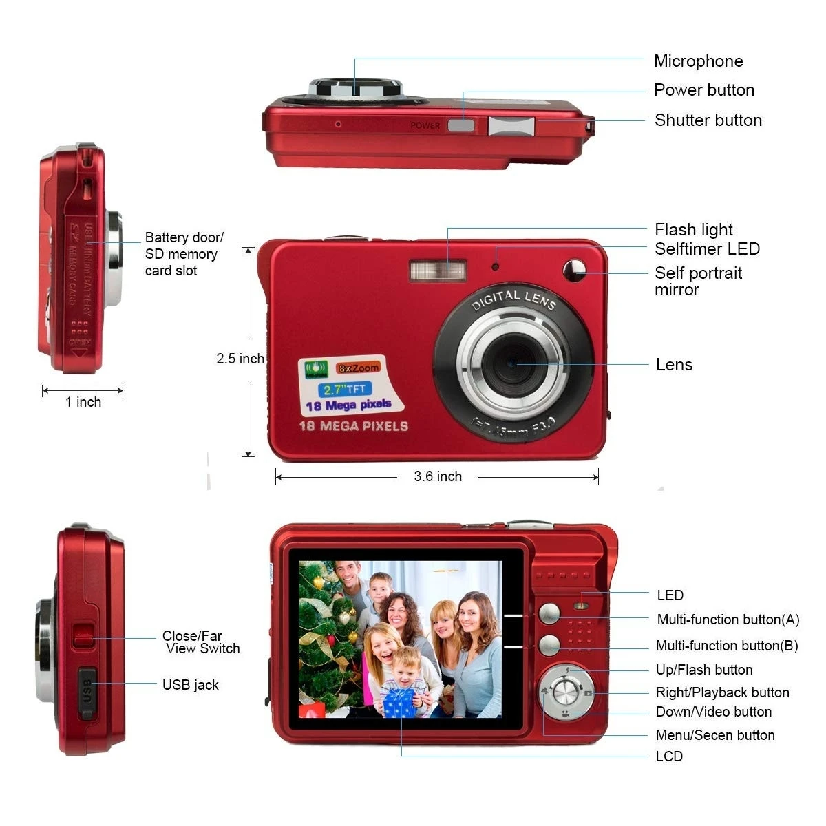 Hotsale Digital Camera with 2.7"TFT LCD FULL HD DC5100B-3