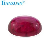 

Oval shape cabochon ruby 5# including minor cracks and inclusions simlar to natural ruby loose gemstone