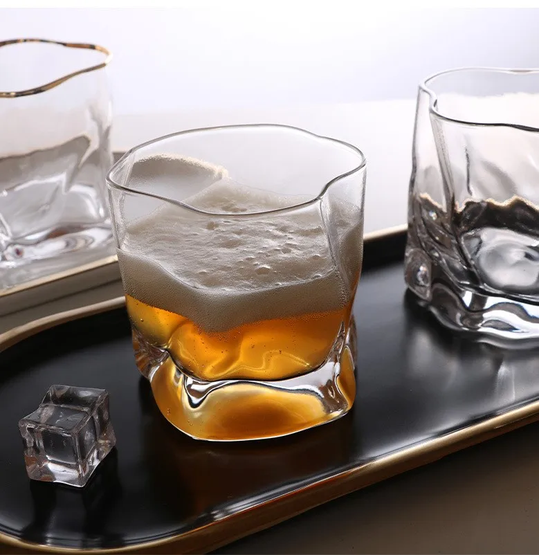 

Spirits Cold Drink Juice Beer Glass Japanese Creative Irregular Twisted Whiskey Wine Glass Cup Drinking
