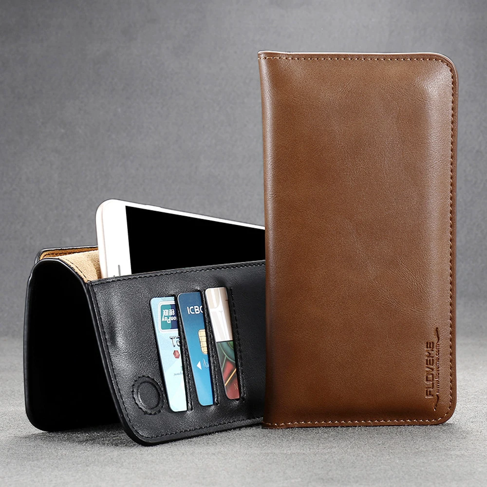 

Free Shipping 1 Sample OK FLOVEME Phone Card Holder Wallet Real Leather Purse Wallet