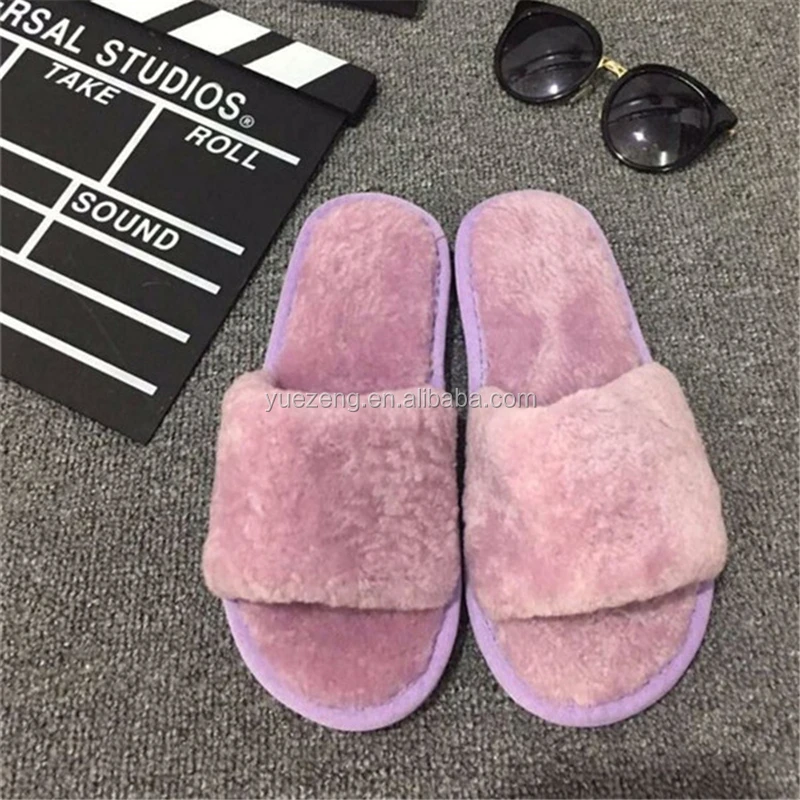 

Faux furry rabbit fur slippers for adults, As pictures or oem