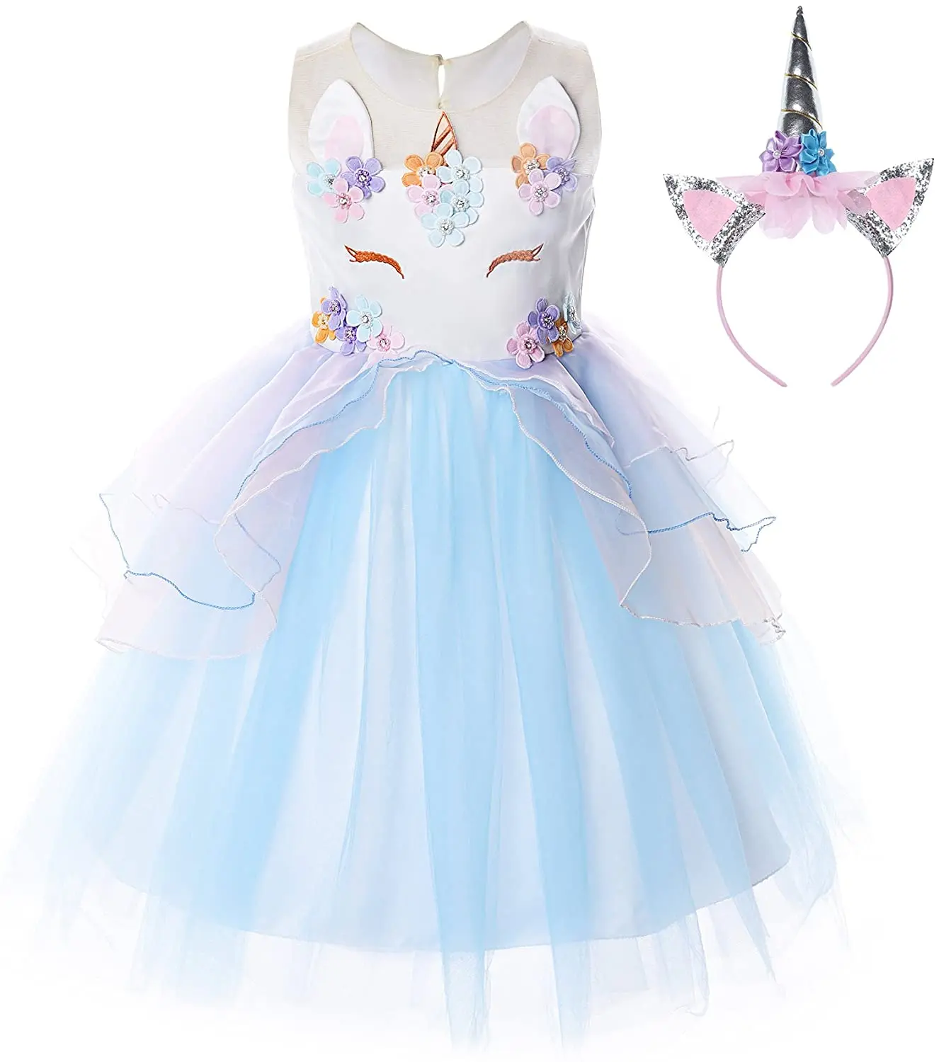 

Children Flower Girls Unicorn Costume Pageant Princess Party Dress Girls Dress 8 Year