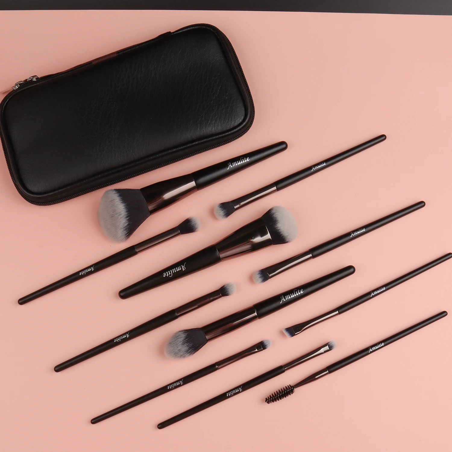 

2021 Newest Cosmetic Brush Set With 11pcs Makeup Brushes For Powder Foundation Contour Eyeshadow, Black