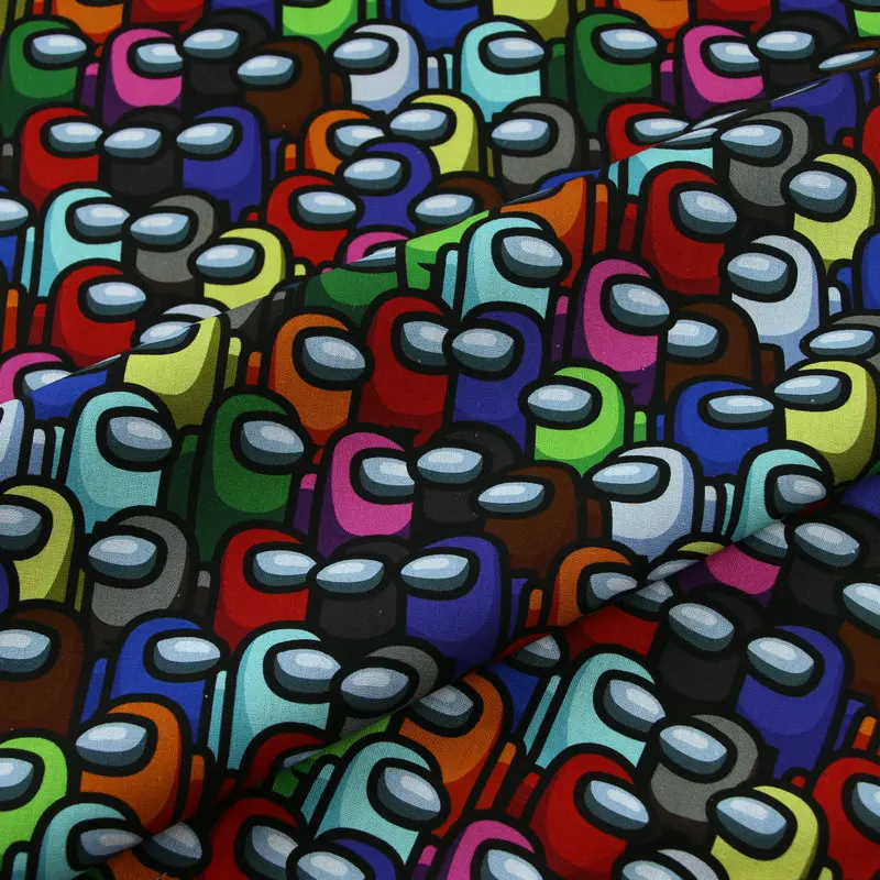 Home Textile Fabric Woven Among Us Print Waxed Cotton Recycled Canvas