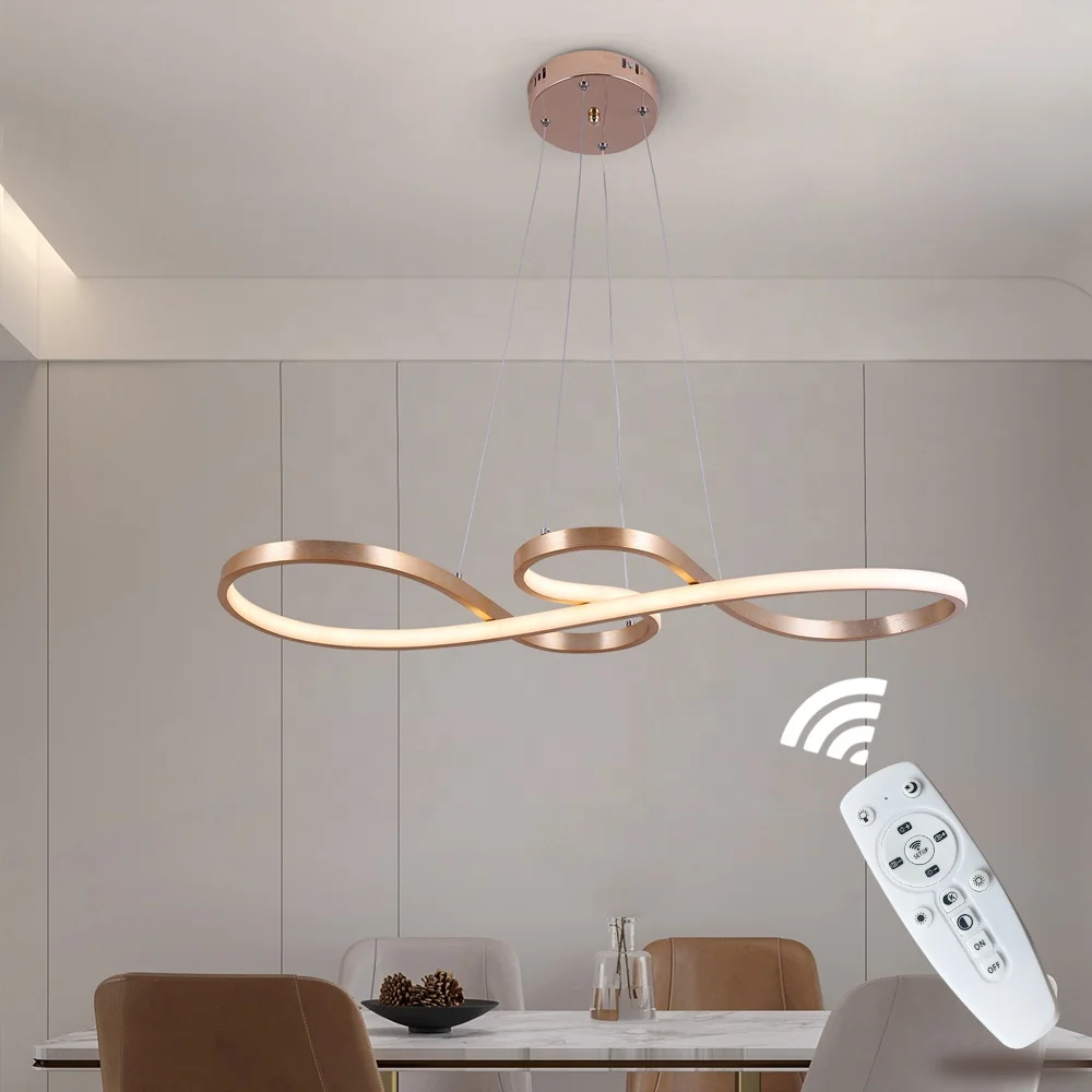 Apartment Villa Kitchen Round Circle Twisted Led Pendant Lamp Light for Dinning Room Hotel