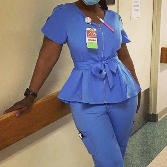 

High quality Medical Nurse Hospital plus size scrubs uniforms sets joggers nursing scrubs stretch nurse uniform, Custom