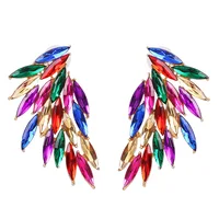 

fashion korean jewelry statement colorful wing crystal rhinestone earrings for women