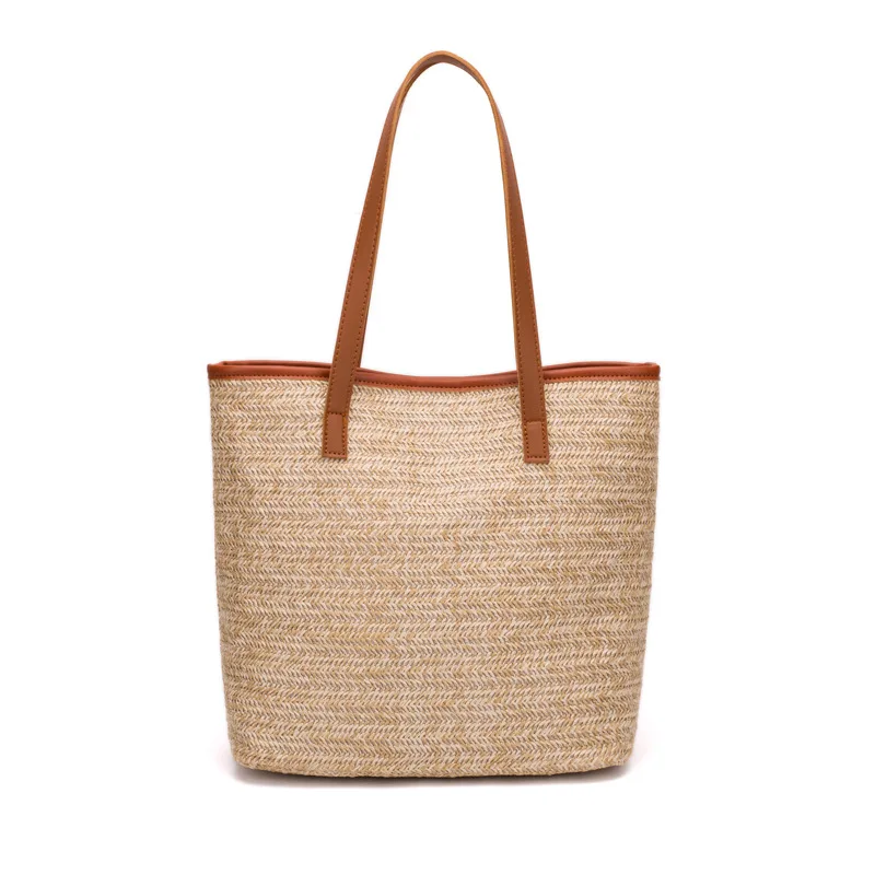 

wholesale Eco-friendly daily shopping bag straw bags tote summer beach handbag