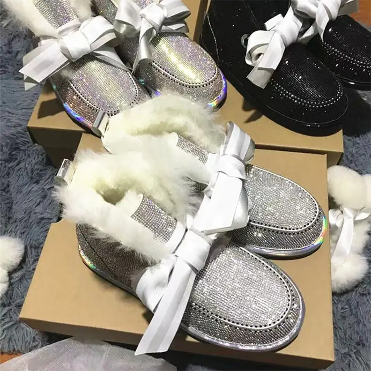 

Top quality ladies snow boots waterproof fur with price, Black, white, colorful
