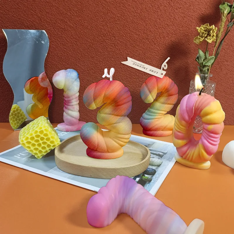 

LOVE'N LV389C Digital aromatherapy candle silicone mold DIY creative birthday digital candle mold 3d Stereo Plaster Mold, White