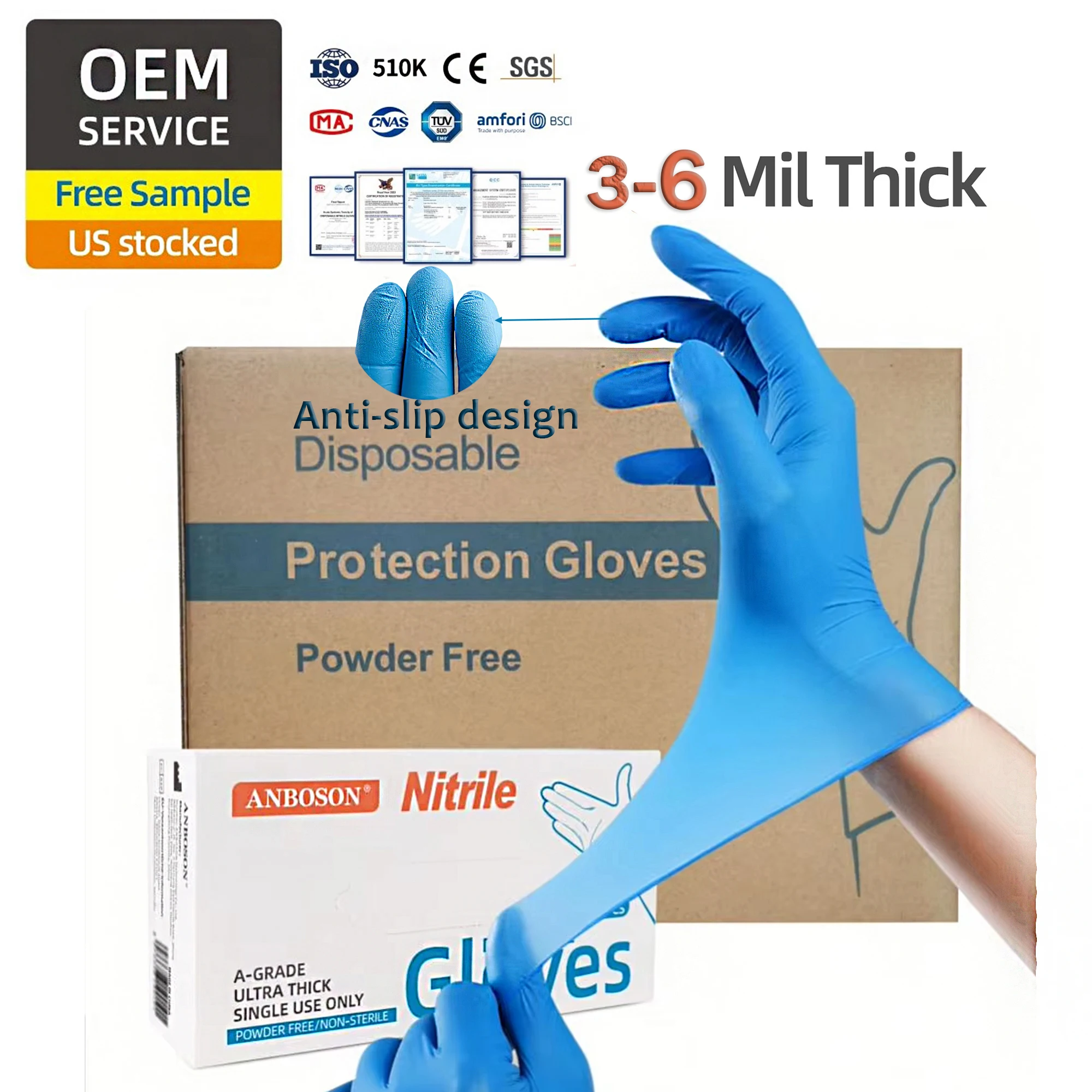Tough on Grime Gentle on Skin Keep Your Hands Clean Perfect Food Dishwashing Blue Disposable Nitrile Gloves for Messy Tasks