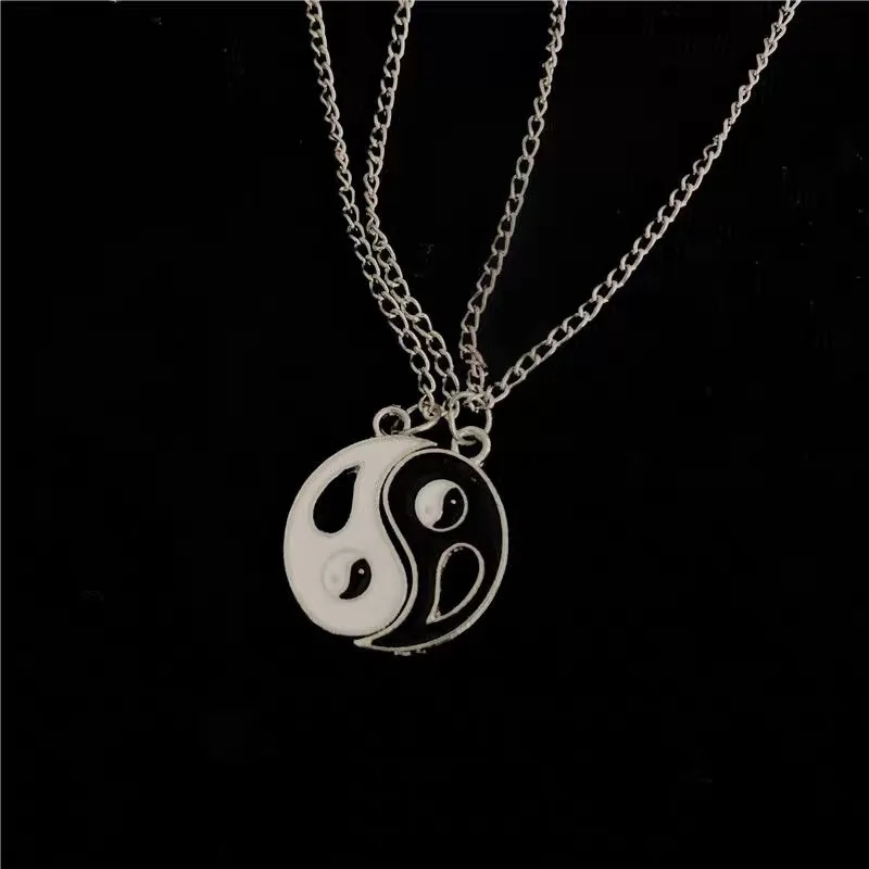 

Best Friends Couple Necklaces Yin Yang Fengshui Charm Pendant Necklace Jewelry, Gold,silver