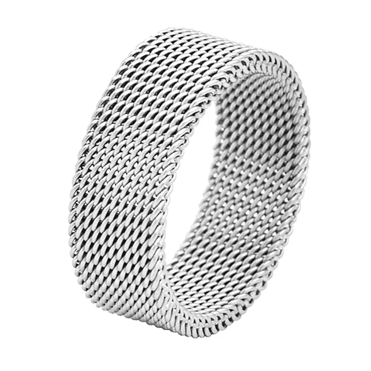 

Stainless Steel Men's Comfort Fit Mesh Ring