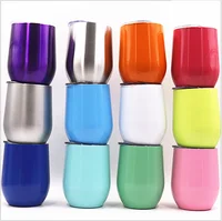 

hot selling 12oz double wall vacuum stainless steel wine glass thermos wine tumbler custom insulated coffee travel mug with lid
