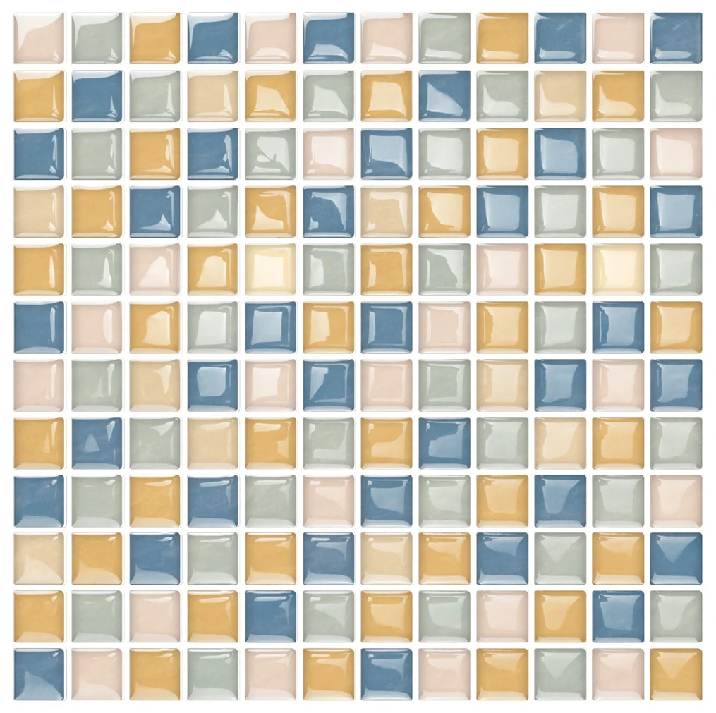 

mosaic sticker vinyl self adhesive waterproof bathroom oil proof backsplash kitchen wall tiles glass backsplash tile