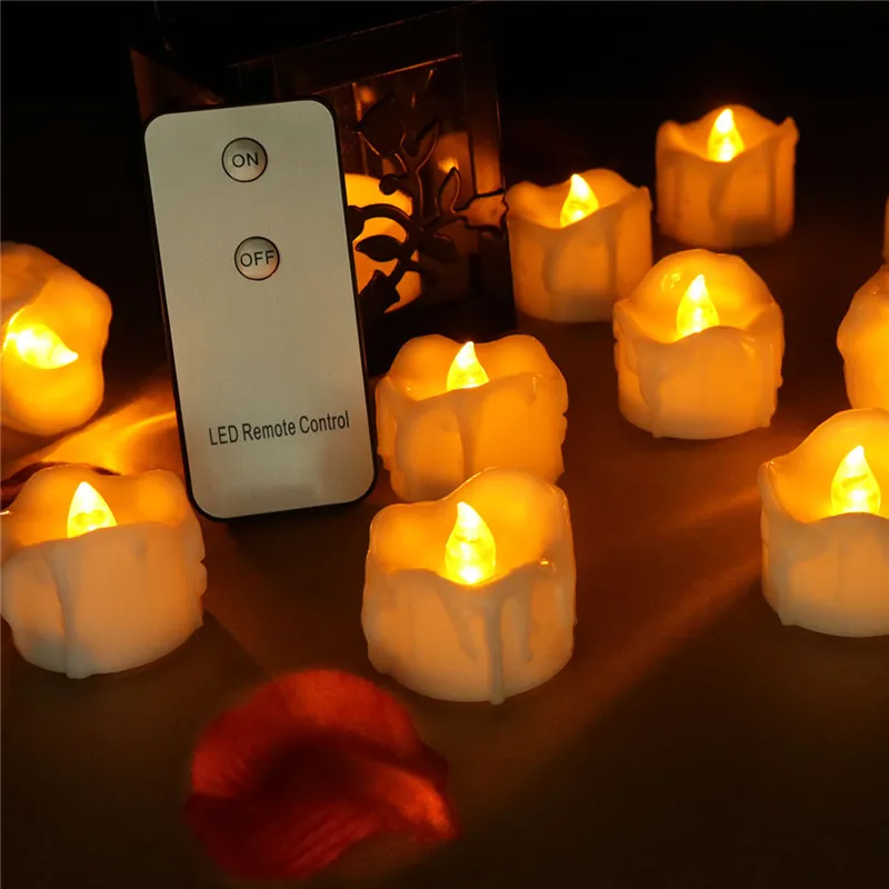 Homemory Wholesale Battery Operated Flameless fake candle Tea Lights, Realistic Electric Flickering LED Tealight for Home