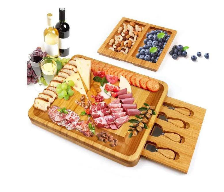 

Natural Bamboo Cheese Board Cutlery Set,wood bamboo cutting board set,kitchen wood bamboo chopping blocks wood cutting