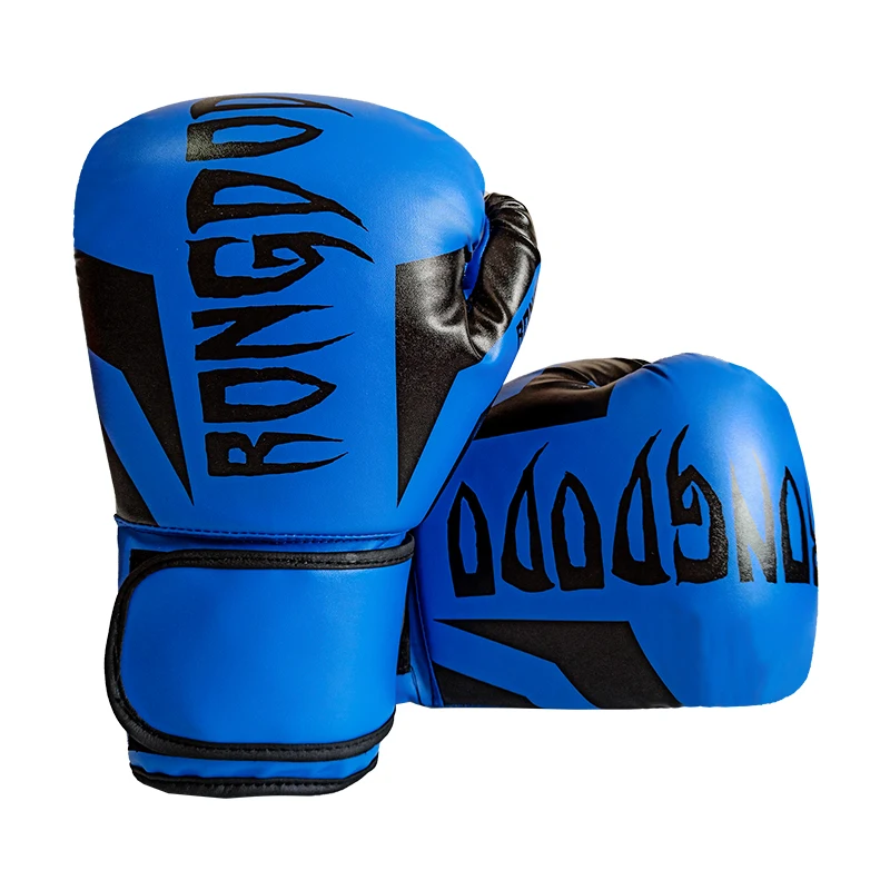 

Custom logo kickboxing professional martial arts training pu leather boxing gloves, Black blue red