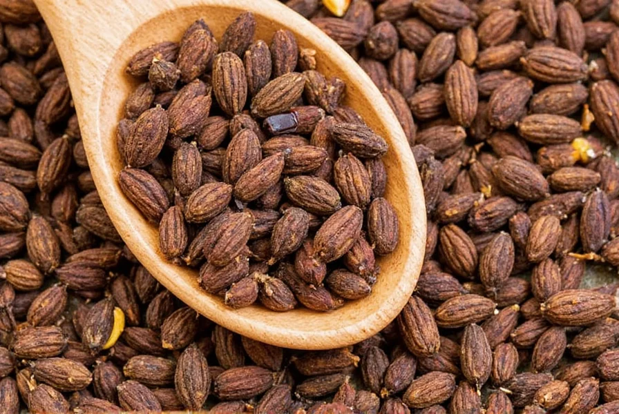 Whole Black Cardamom Pods on Wooden Surface
