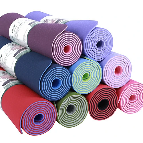 

Anti Slip Yoga Mat Custom Print Yoga Mats Eco Friendly Double Layer 6mm Sports Gym Natural Rubber TPE Fitness, Multiple color available