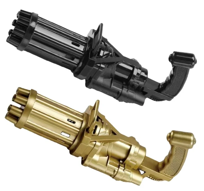 

Free shipping Gatling bubble machine 2021 Cool Toys, Black or gold