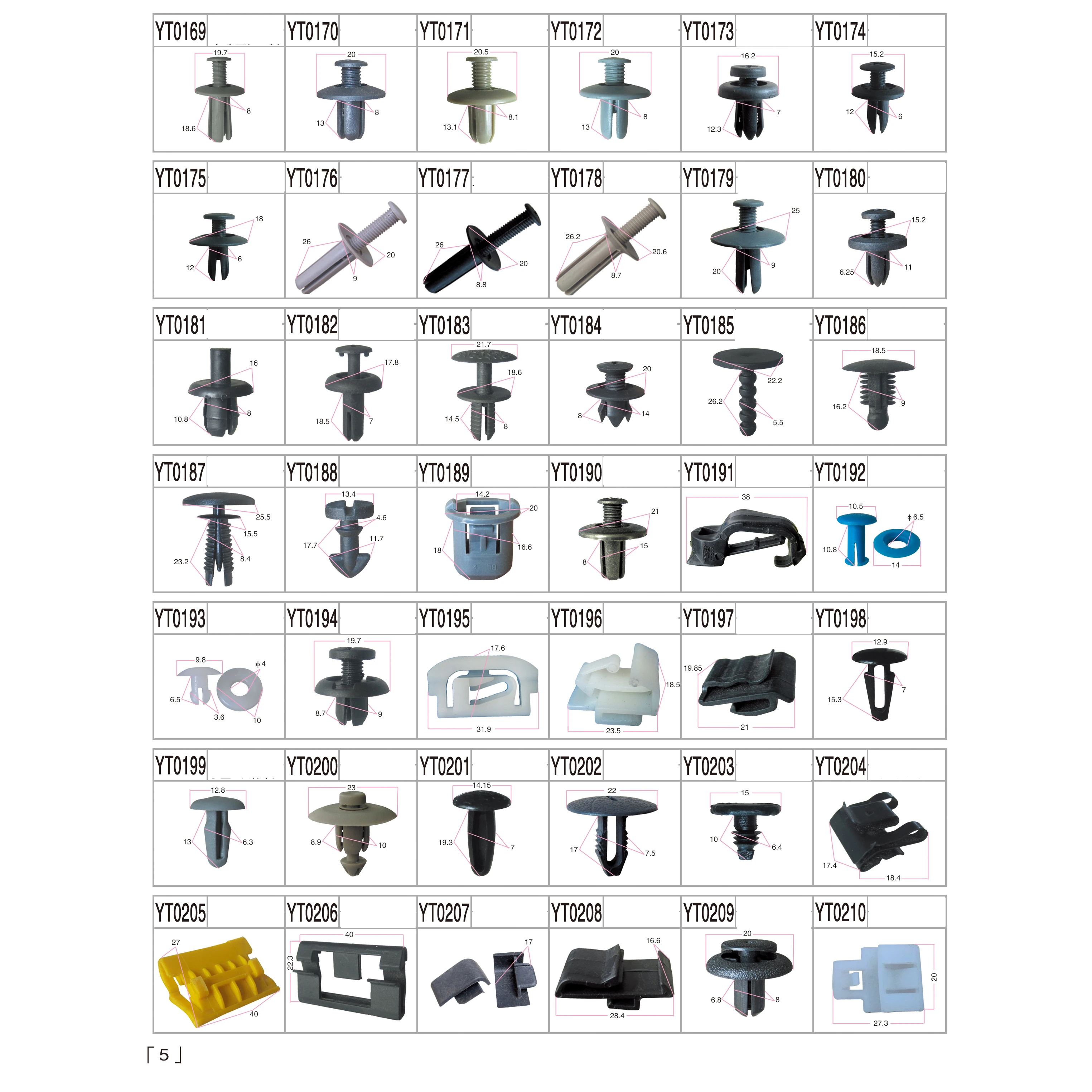 Car Door Trim Panel Clip Fasteners Auto Bumper Rivet Fastener Clip