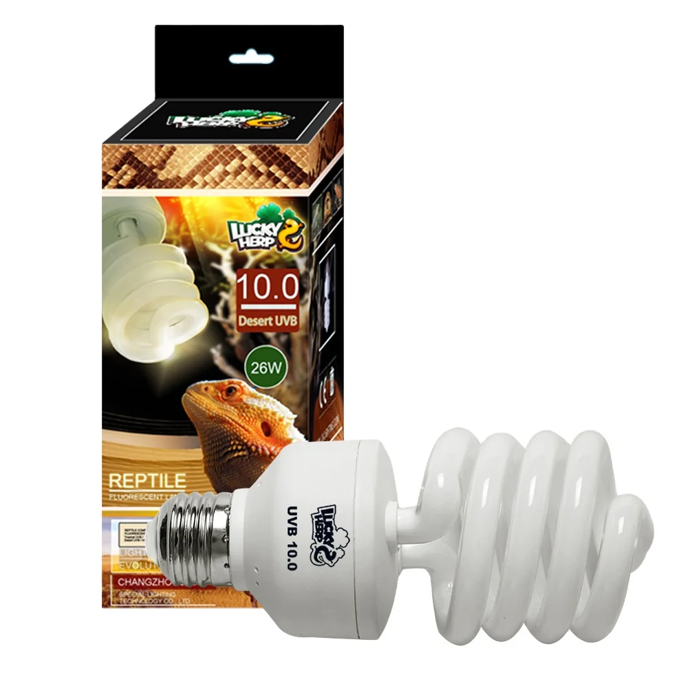 

26w UVB10.0 compact fluorescent reptile lamp light bulb for tropical turtles and chameleons with CE ROHS ETL, White