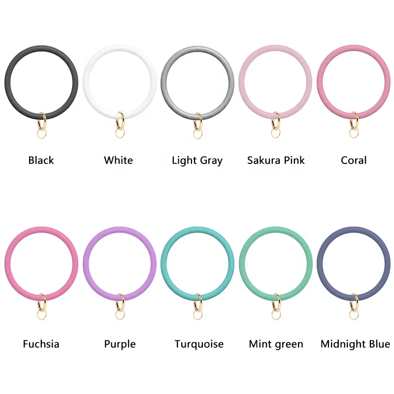 

New Round shape Women Silicone Bangle Key Ring