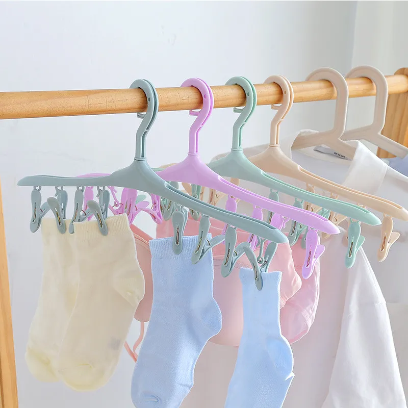 

Windproof Buckle Hanger Multifunctional Plastic Candy Color Drying Rack