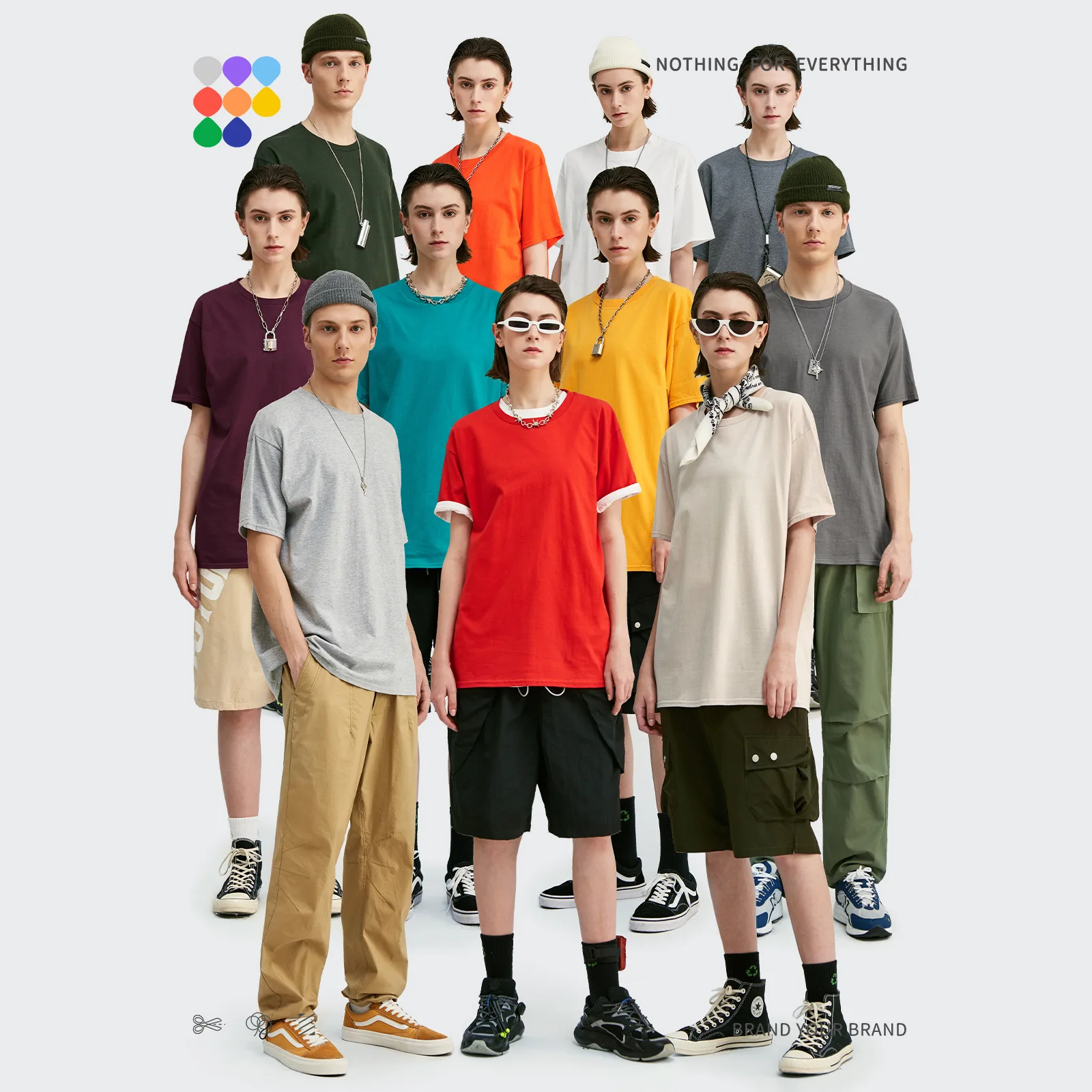 

Free Custom Logo Oversize Tees 180G 100%Cotton Unisex Loose Fit Plus Size Men's T-shirts