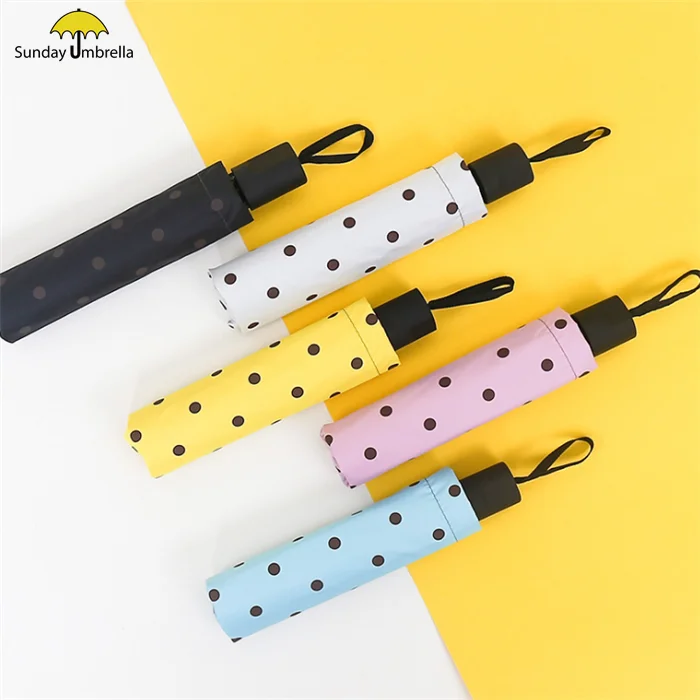 

SUNDAY 5 colors Black glue Custom LOGO Print Compact Travel Automatic Fold Umbrella Three-folding Umbrella Folding Umbrella