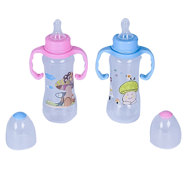 

baby bottles for breastfed babies 250ML PP baby bottle with pacifier, Dark /blue/ orange/yellow/ pink/ purple/light /green