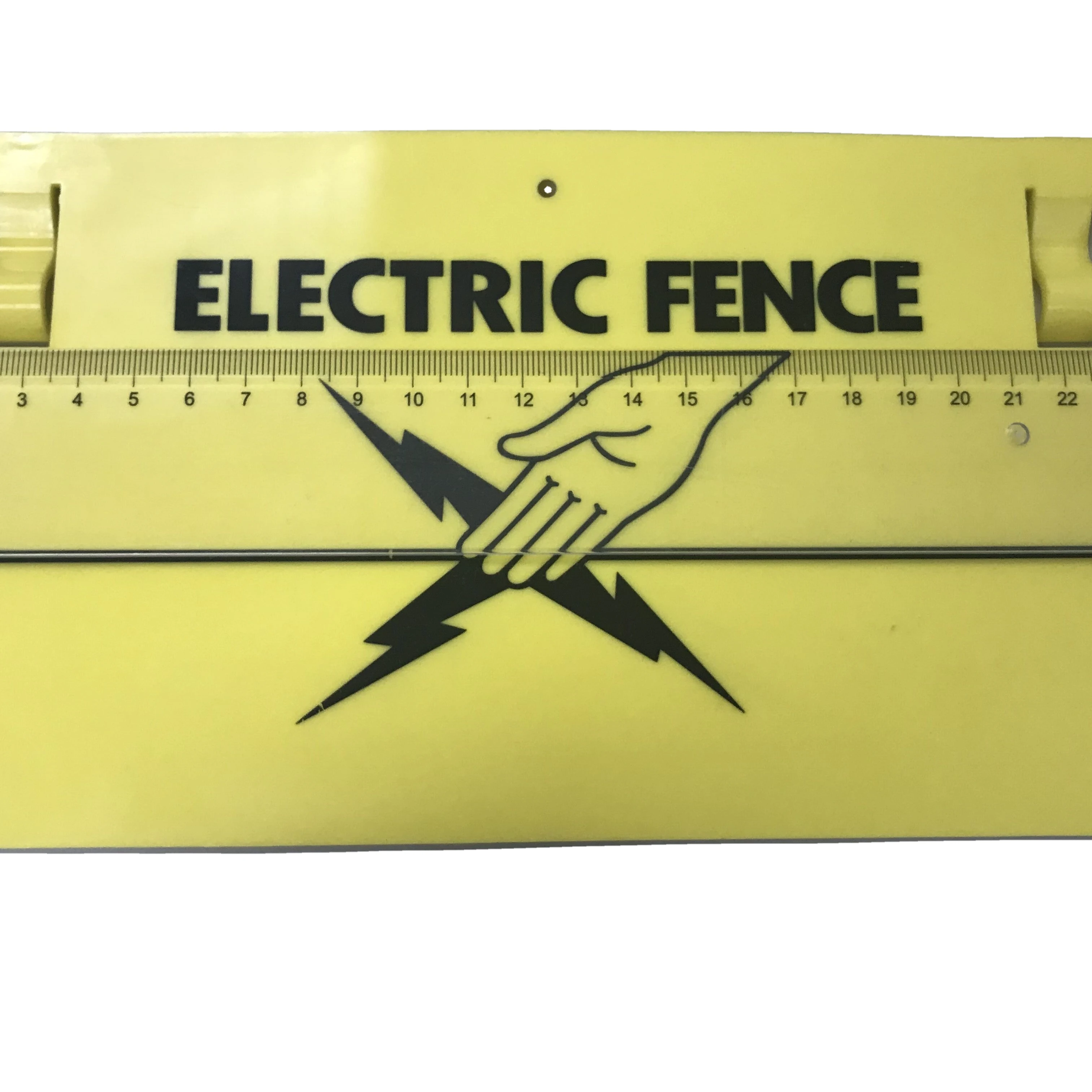 

Injection Molding Meadow Farm Usage Plastic Warning Sign for Electric Fence EFA013, Yellow or can be customized