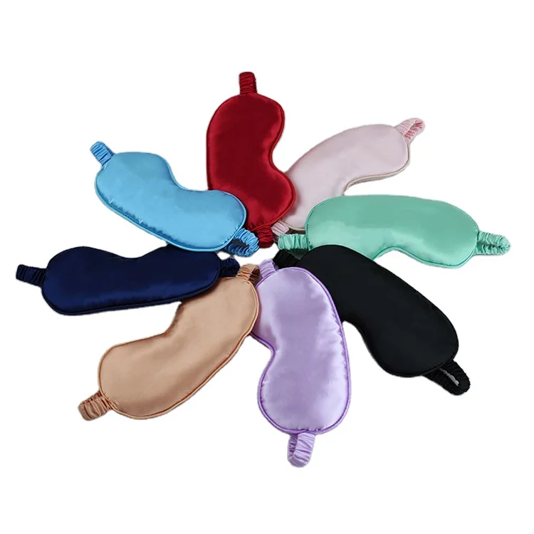 

2021 Best Selling Products Elastic Strap Silk home Sleeping Eye Mask, White and purple
