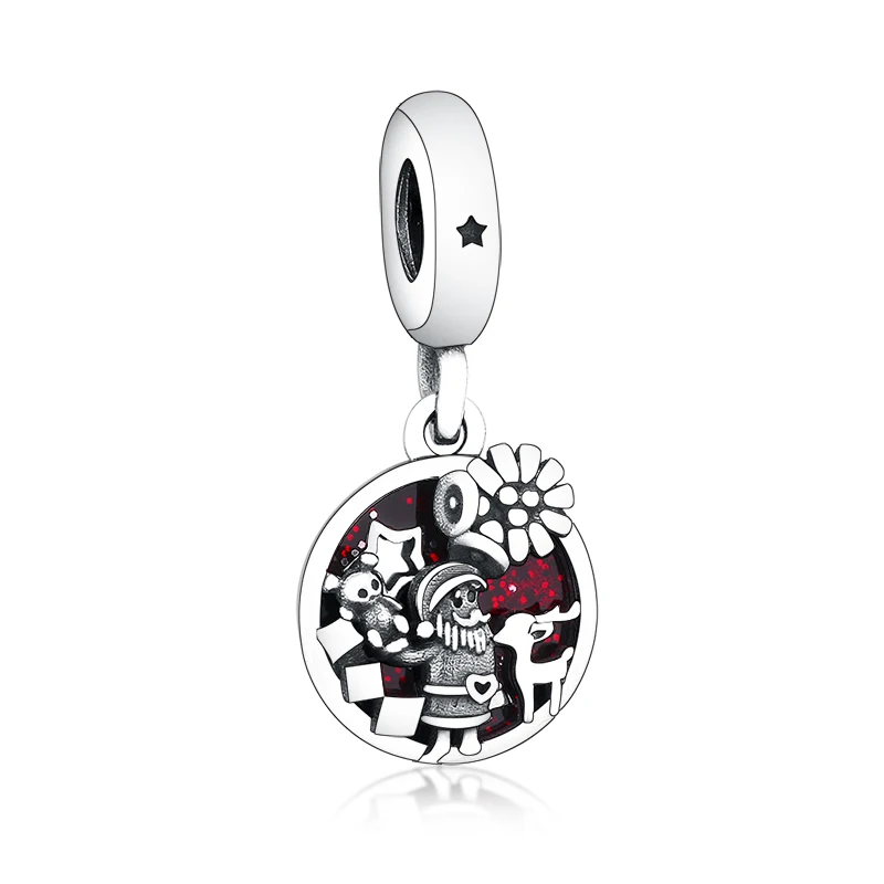 

Christmas Gift 925 Sterling Silver Santa Claus Deer Snowflake Charms Fit Original Pandora Bracelets Necklace Jewelry Making