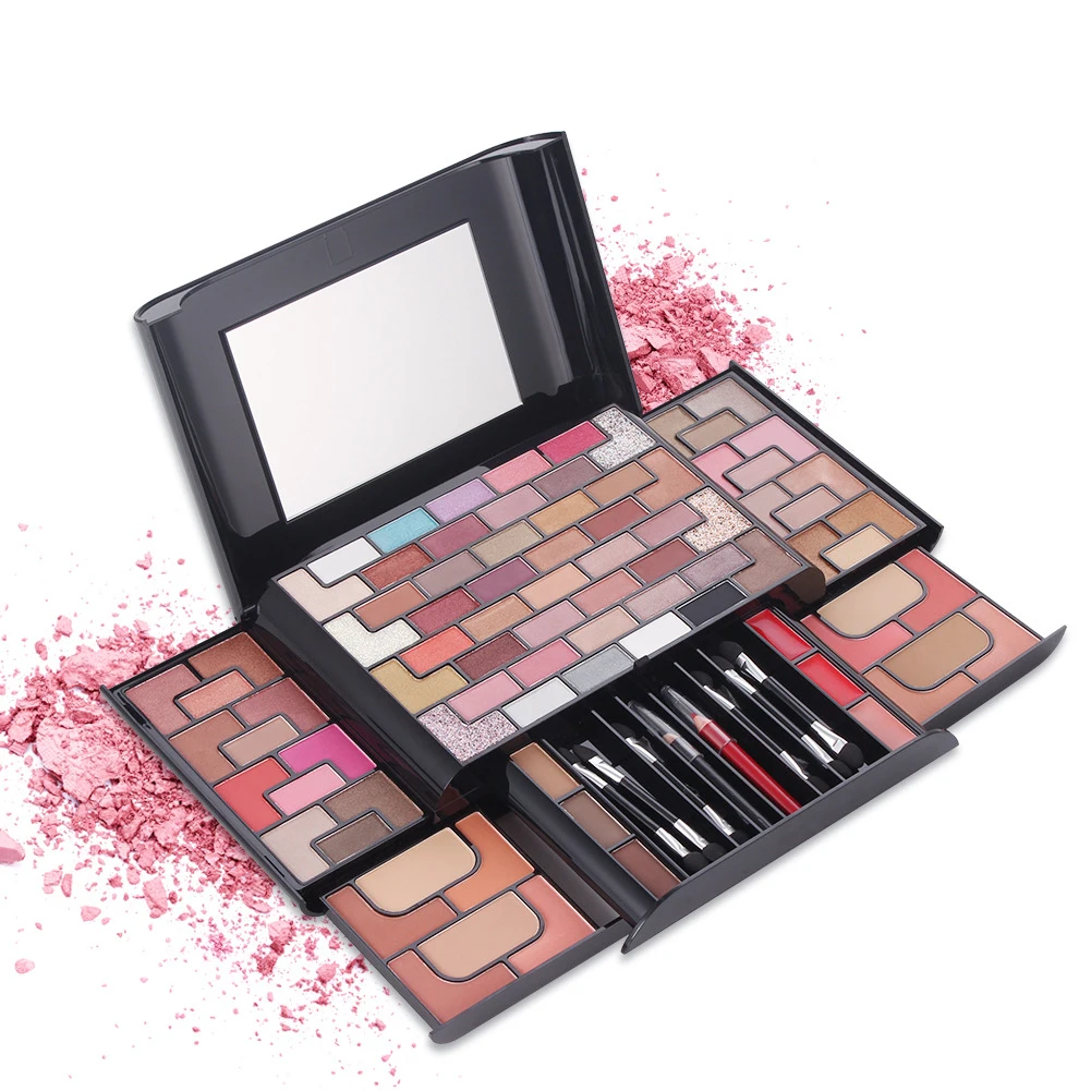 

Professional girls make up kit box set Private label women cosmetics Makeup gift sets with mirror for girls, 68colors