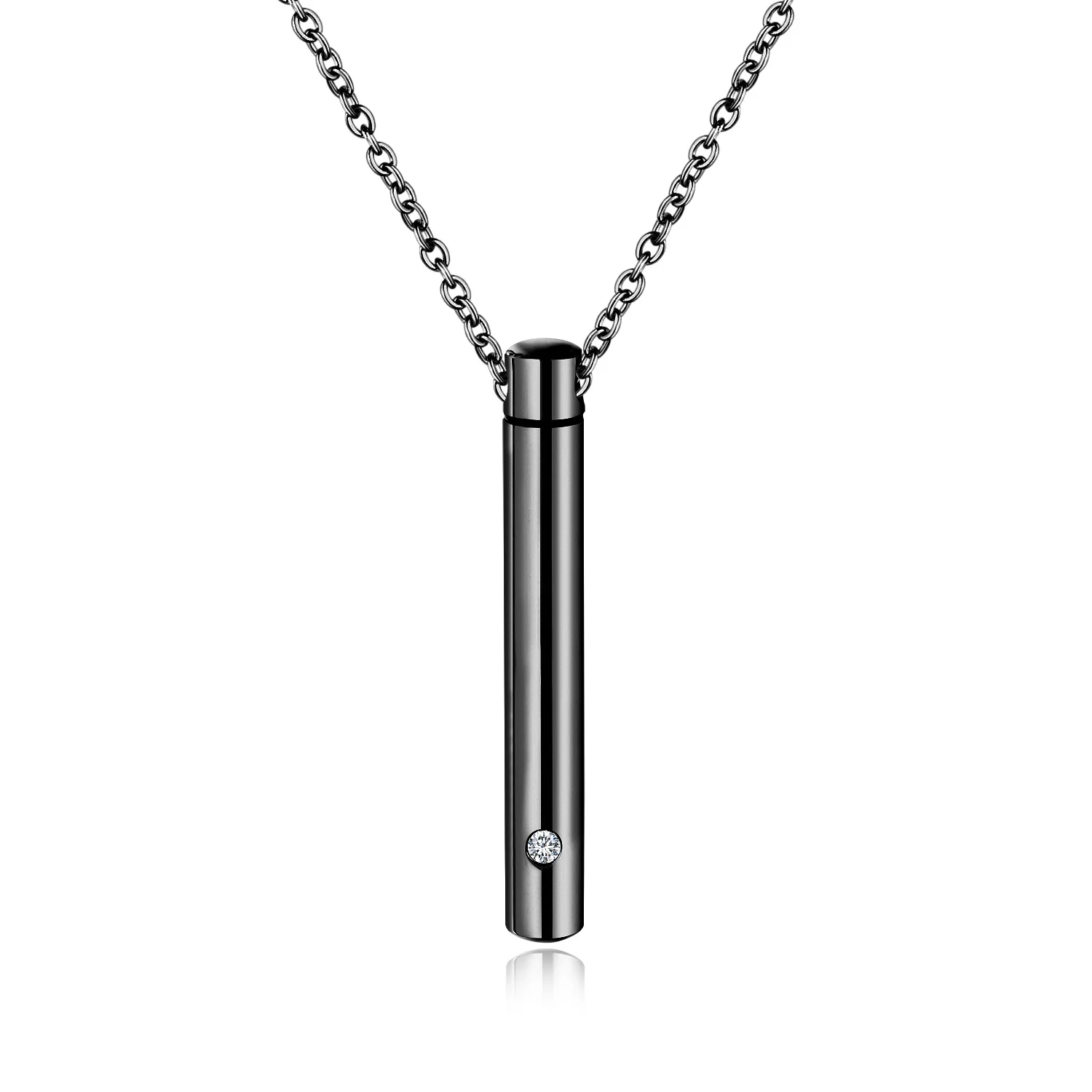 

Factory Stock Stainless Steel Openable Memorial Cremation jewelry Cylinder Tube Ash Urn Pendant Necklaces Pill Holder Necklace