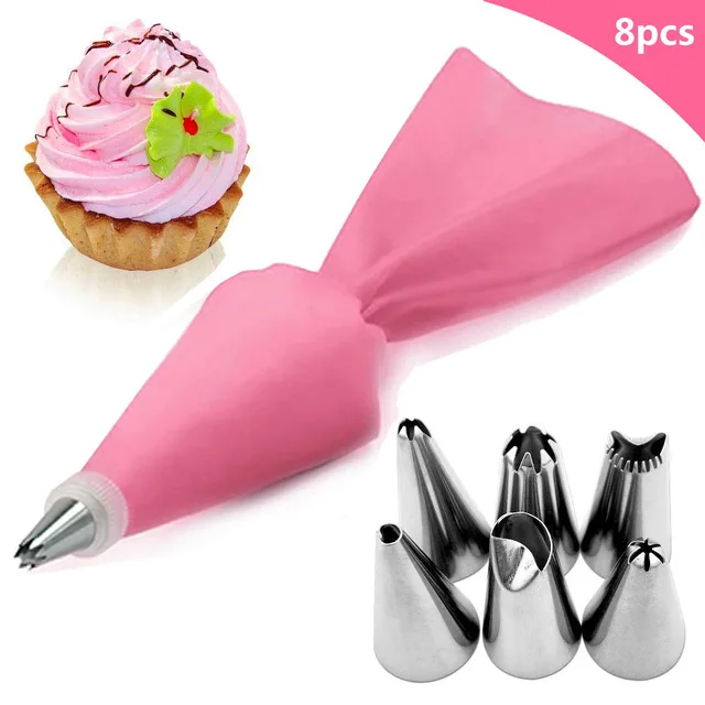 

New Confectionery Bag 26Pcs/Set Silicone Pastry Bag Tips Kitchen Cake Decorating Tools Reusable Pastry Bags+24 Nozzle Set, Optional