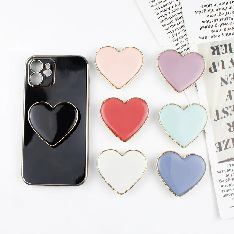 

Best selling phone accessories luxury Design holder Factory Wholesale Heart shape phone stands Collapsible Give Gift