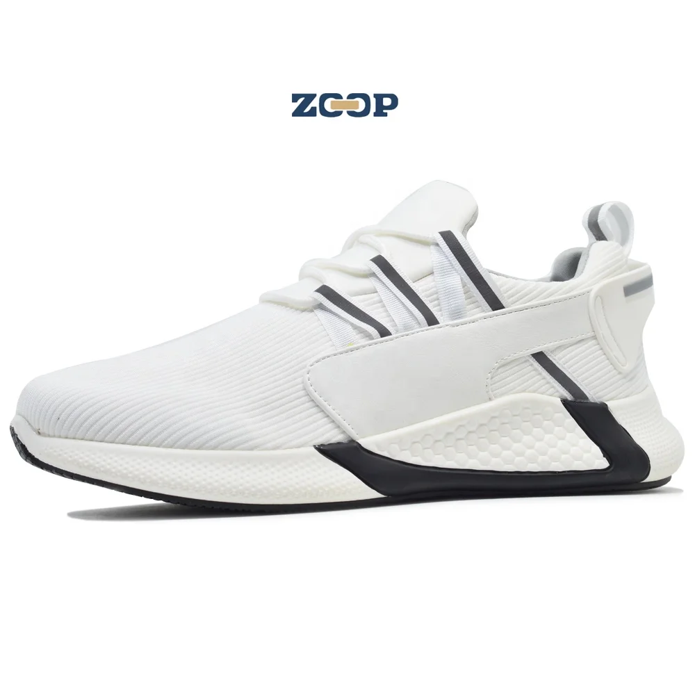

2021 white mens fashion sneaker new design breathable fabric upper running shoes non-slip