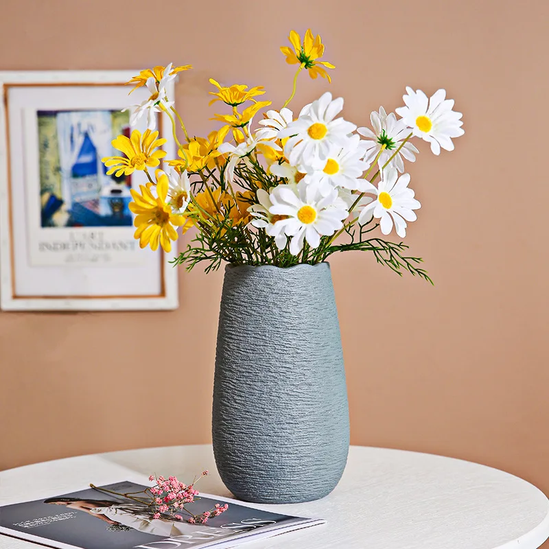 

Wholesale Nordic White And Grey Ceramic Vase For Home Decor Vase Decoration Ceramic Flower Vase