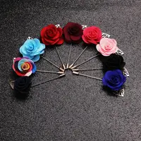 

Handmade custom fabric rose brooch pin men's suit accessories floral flower lapel pins