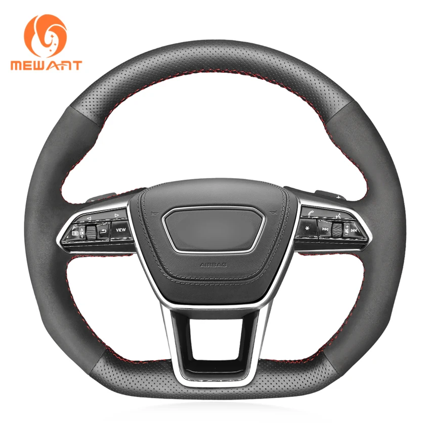 

Hand Stitching Suede Leather Steering Wheel Cover for Audi Q3 2018-2019 Q5 SQ5 2017-2019 Q7 SQ7 2015-2019 Q8 SQ8 2018