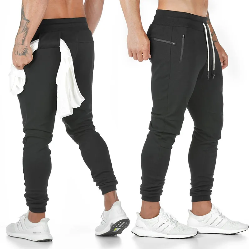 

Danfirst Wholesale sports trousers men's cotton fitness trousers Custom Logo Men Jogger Sport Pants, Black