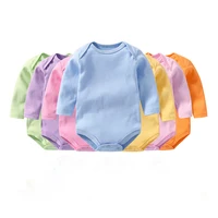 

100% Cotton Unisex Baby Onesie Jumpsuit Solid Color Clothes Newborn Baby Winter Long Sleeve baby Romper