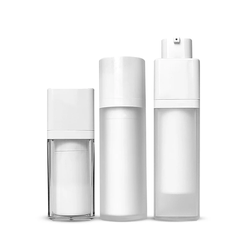 

15ml 30mlDouble vacuum emulsion liquid foundation bottle 50ml Press round rotating square vacuum airless pump serum bottle